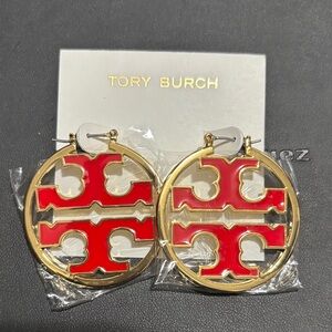 Tory Burch Red and Gold Earrings
